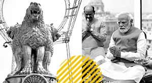 pm-modi-unveils-ashok-stambh-at-parliament-house-under-construction