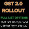 GST 2.0 Rollout Today: Full List of Items That Get Cheaper and Costlier From Sept 22