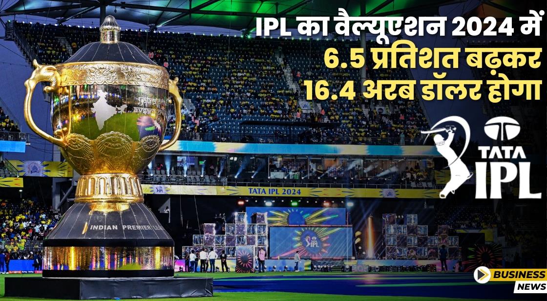 IPL का वैल्यूएशन 2024 में 6.5 प्रतिशत बढ़कर 16.4 अरब डॉलर होगा: रिपोर्ट