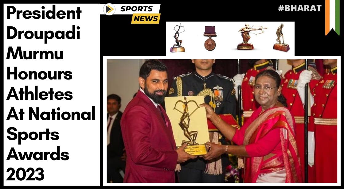 President Droupadi Murmu Honours Athletes at National Sports Awards 2023