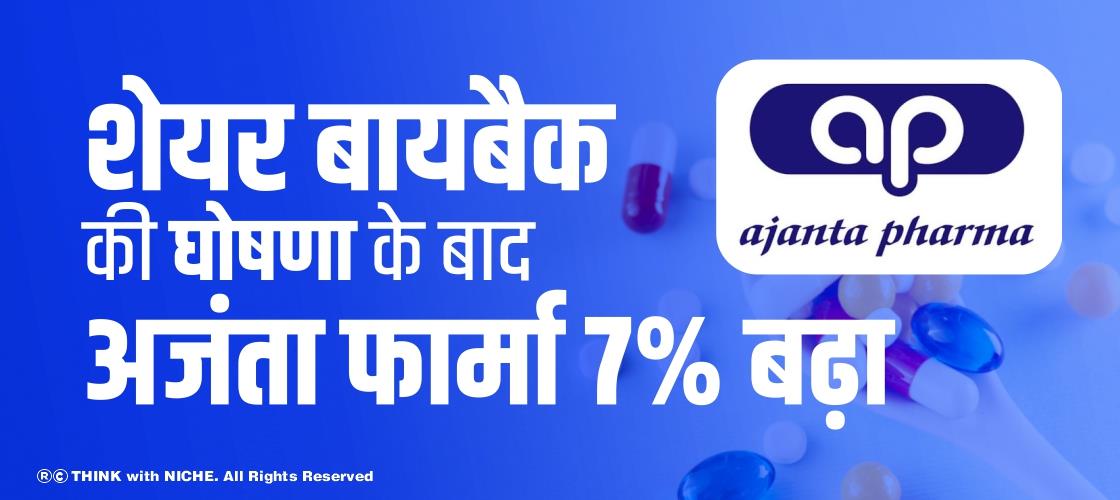 शेयर बायबैक की घोषणा के बाद अजंता फार्मा 7% बढ़ा