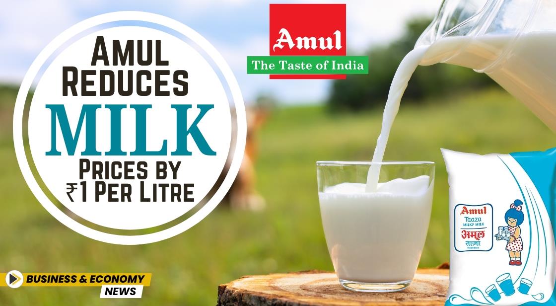 Amul Reduces Milk Prices by ₹1 Per Litre