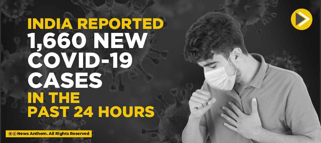 India reported 1,660 New Covid cases in the past 24 hours
