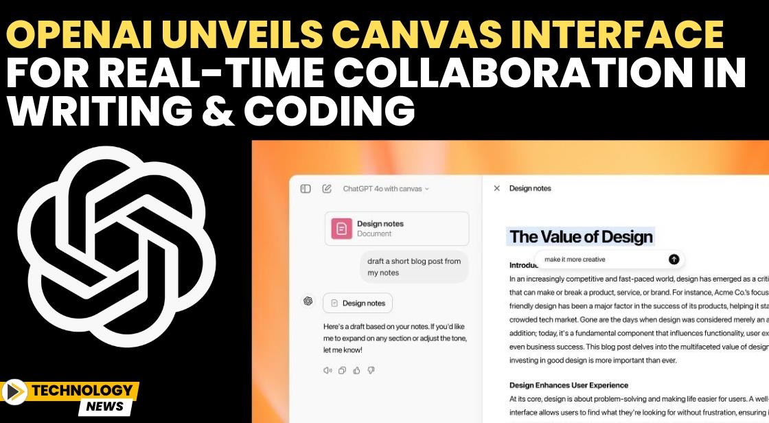 OpenAI Unveils Canvas Interface for Real-Time Collaboration in Writing and Coding
