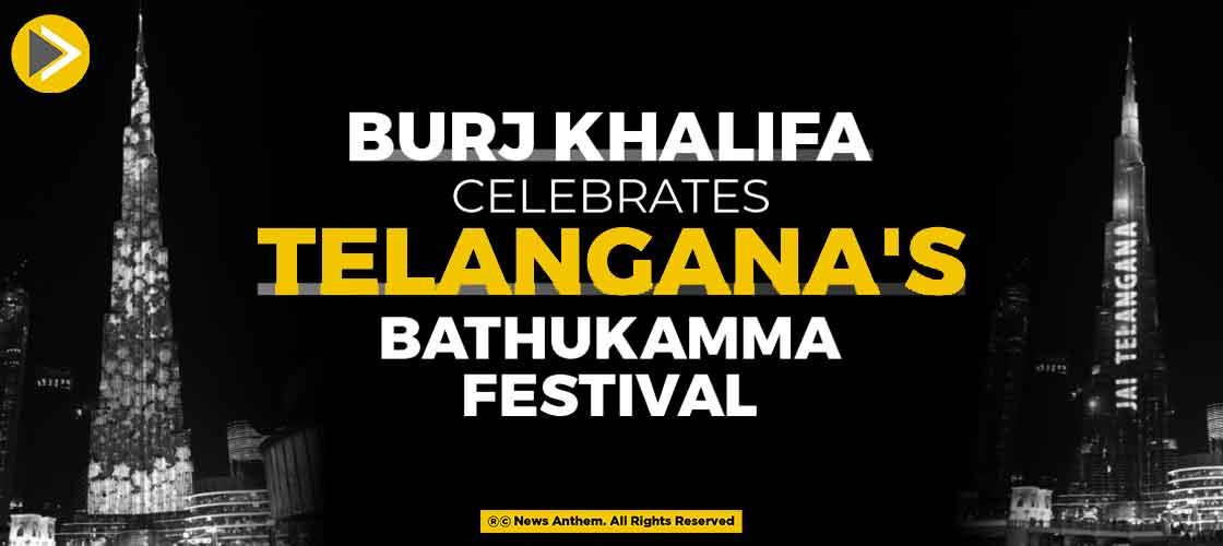Burj Khalifa Celebrates Telangana's Bathukamma Festival