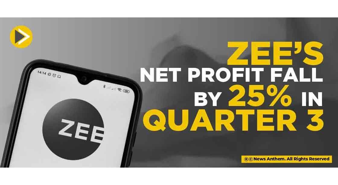 Zee’s Net profit fall by 25% in Quarter 3