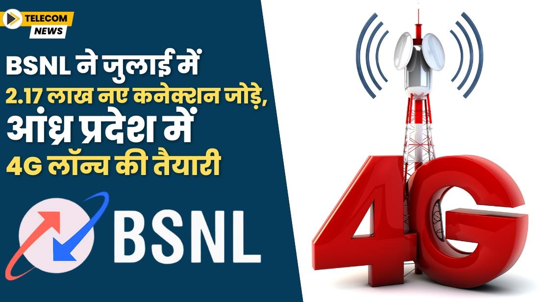 BSNL ने जुलाई में 2.17 लाख नए कनेक्शन जोड़े, आंध्र प्रदेश में जल्द ही 4G सर्विस लॉन्च करेगी