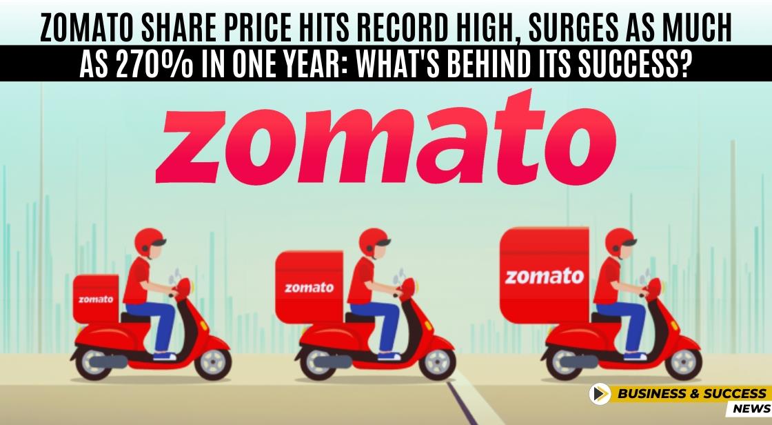 Zomato's Share Price Hits Record High, Surges as Much as 270% in One Year: What's Behind Its Success?