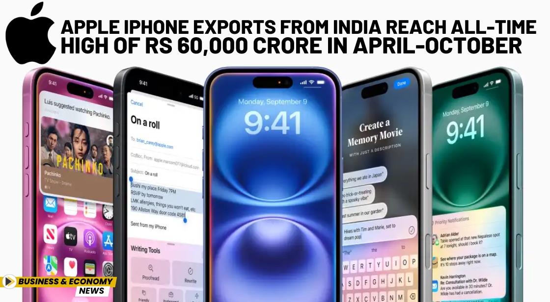 Apple iPhone Exports from India Reach All-Time High of Rs 60,000 Crore in April-October