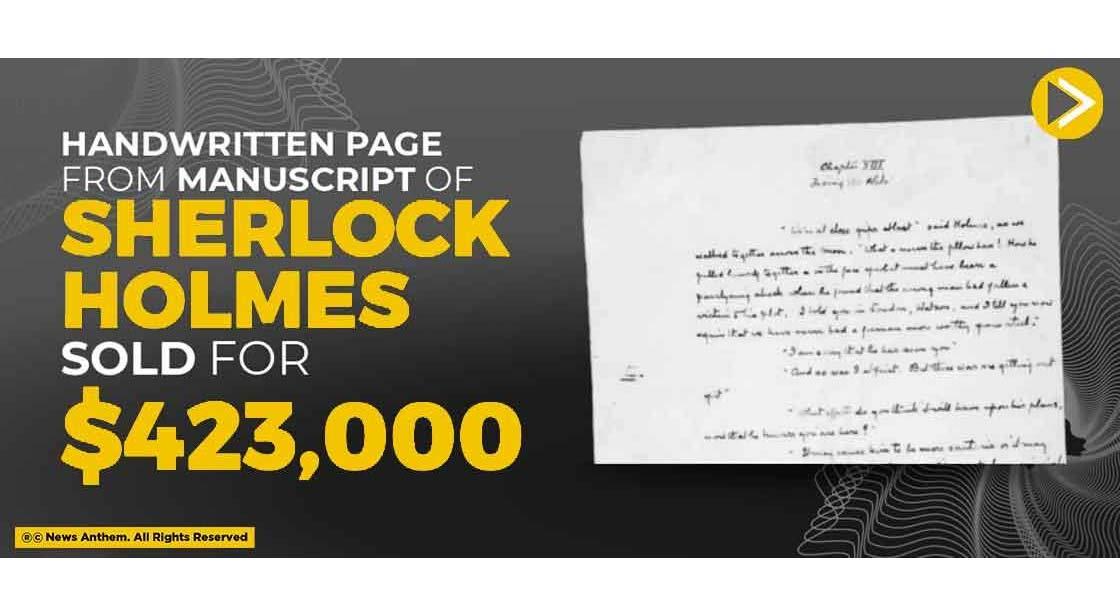 Handwritten Page from Manuscript of Sherlock Holmes Sold For $423,000