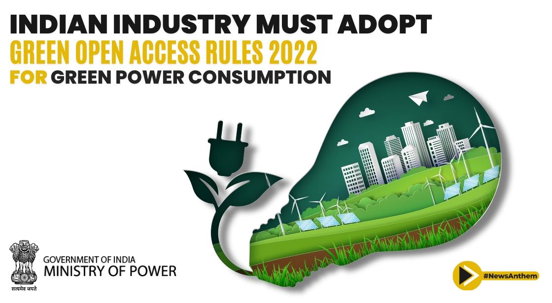 Union Power Minister Urges Industry to Adopt Green Open Access Rules 2022 for Green Power Consumption
