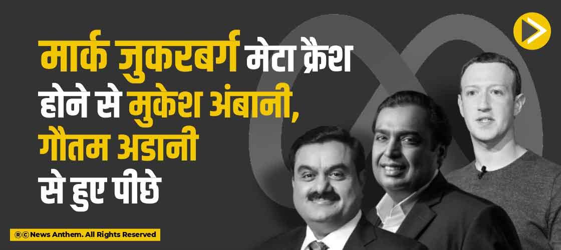 मार्क जुकरबर्ग मेटा क्रैश होने से मुकेश अंबानी, गौतम अडानी से हुए पीछे
