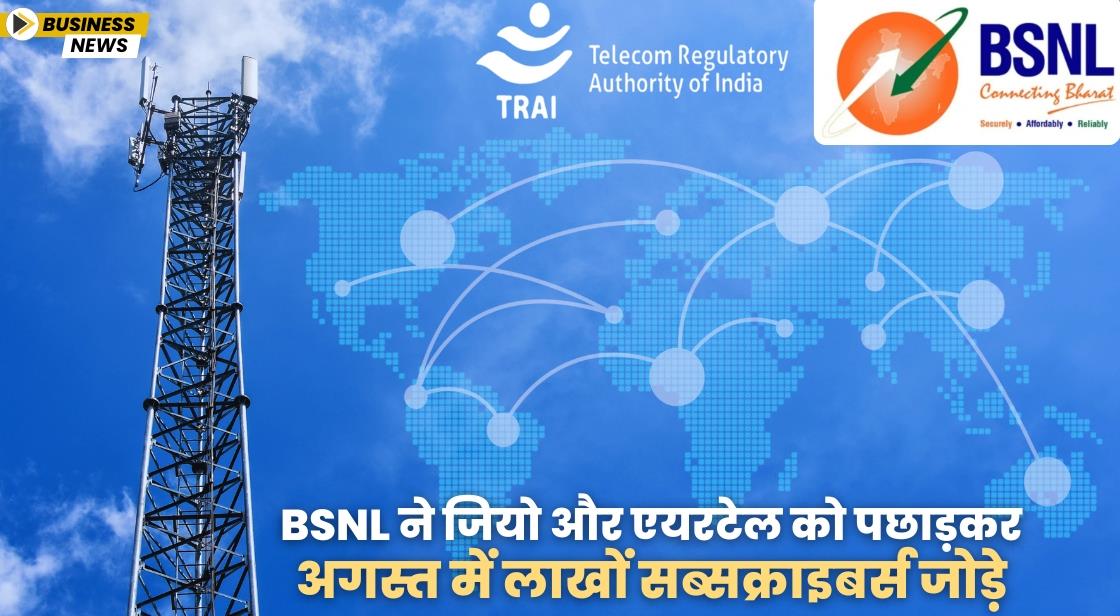 BSNL ने जियो और एयरटेल को पछाड़कर अगस्त में लाखों सब्सक्राइबर्स जोड़े