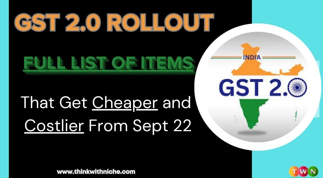 GST 2.0 Rollout Today: Full List of Items That Get Cheaper and Costlier From Sept 22