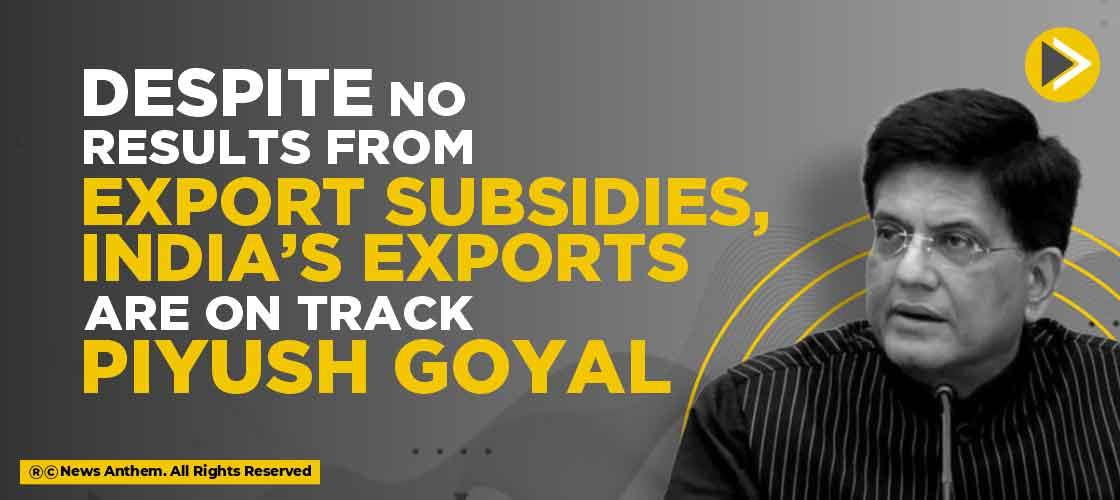 Despite no results from export subsidies, India’s exports are on track: Piyush Goyal