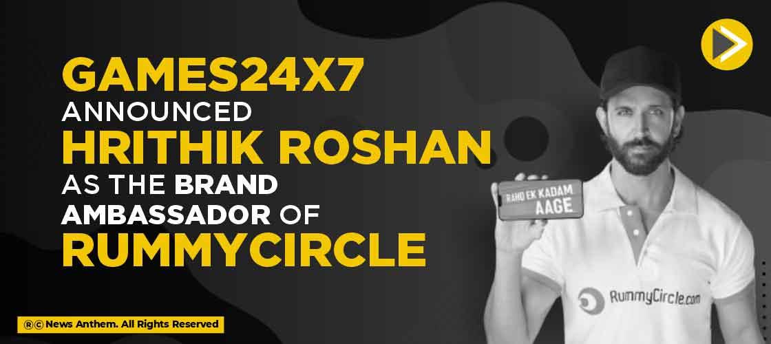 Games24X7 Announced Hrithik Roshan as the Brand Ambassador of RummyCircle