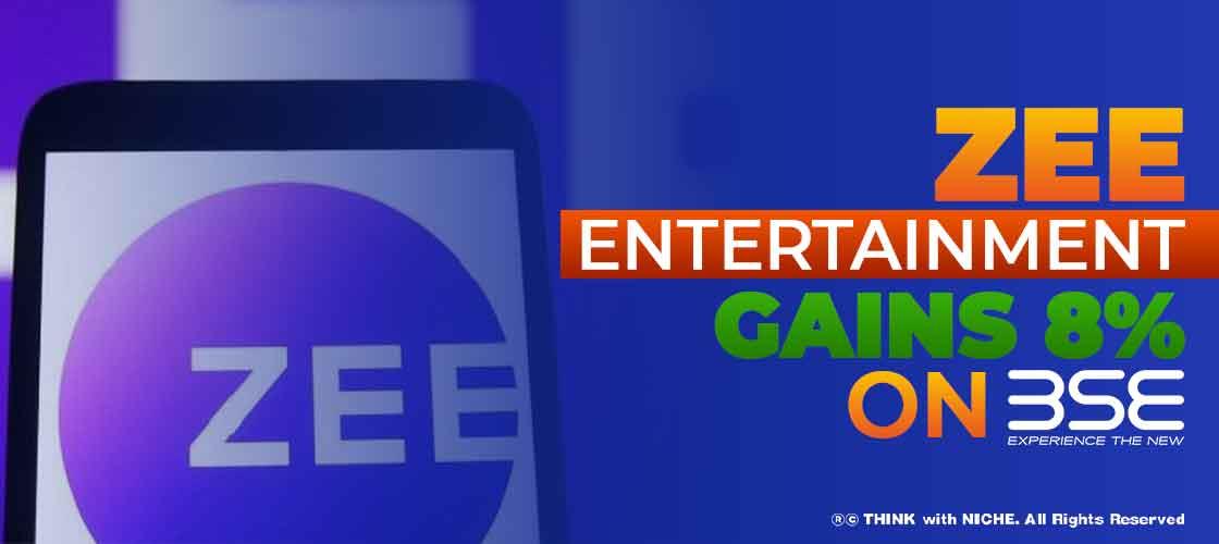 Zee Entertainment Gains 8% ON BSE